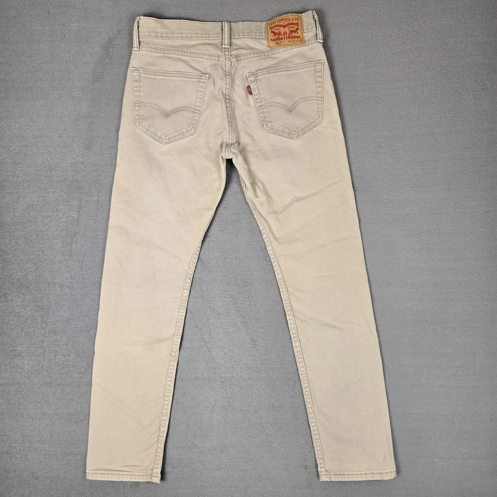 Levis Jeans 502 Men 29x32 (Fit 30x29) Regular Taper Khaki Chinos Casual Straight